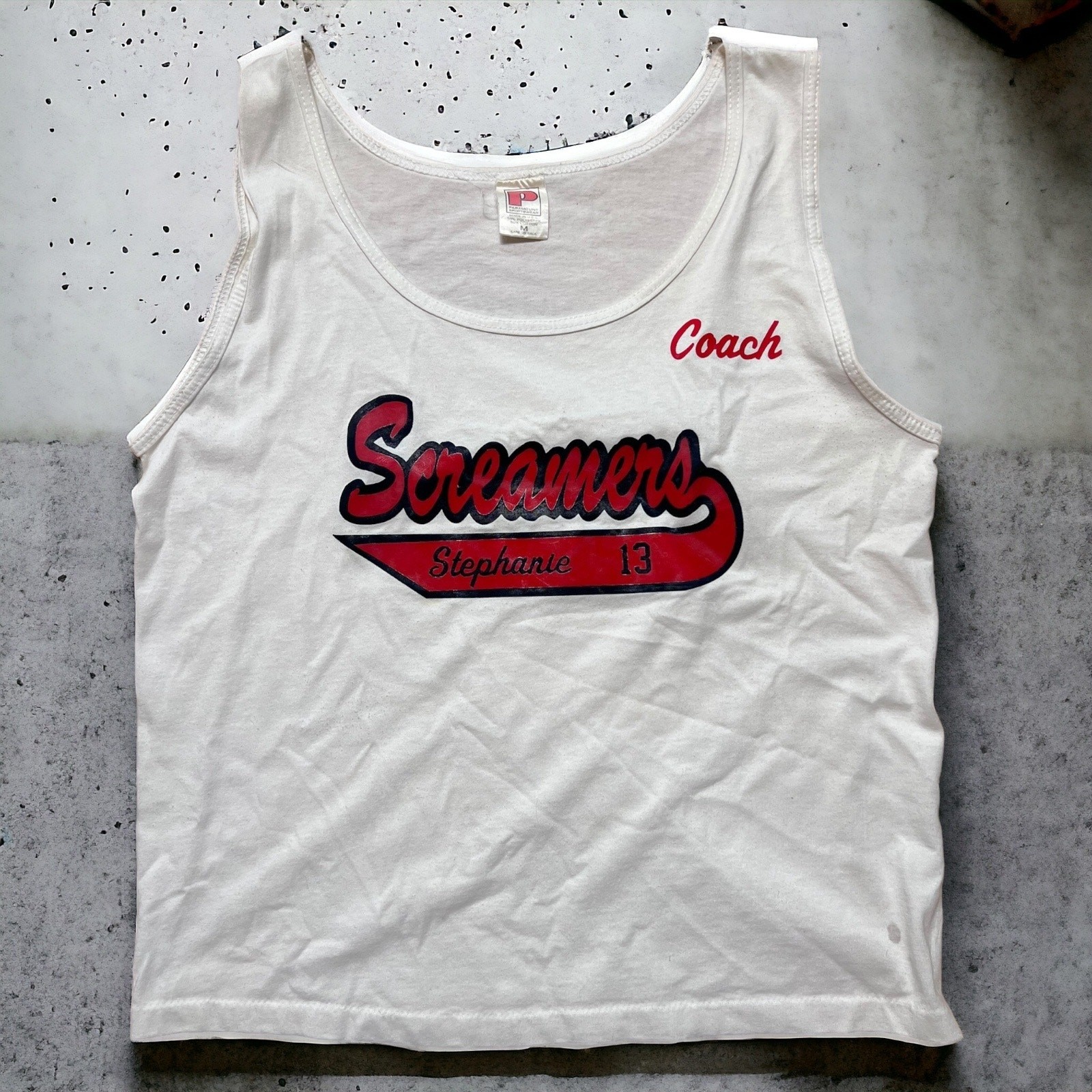 VINTAGE 90s Screamers Coach Team Size M Tanktop Halloween Scream Queen
