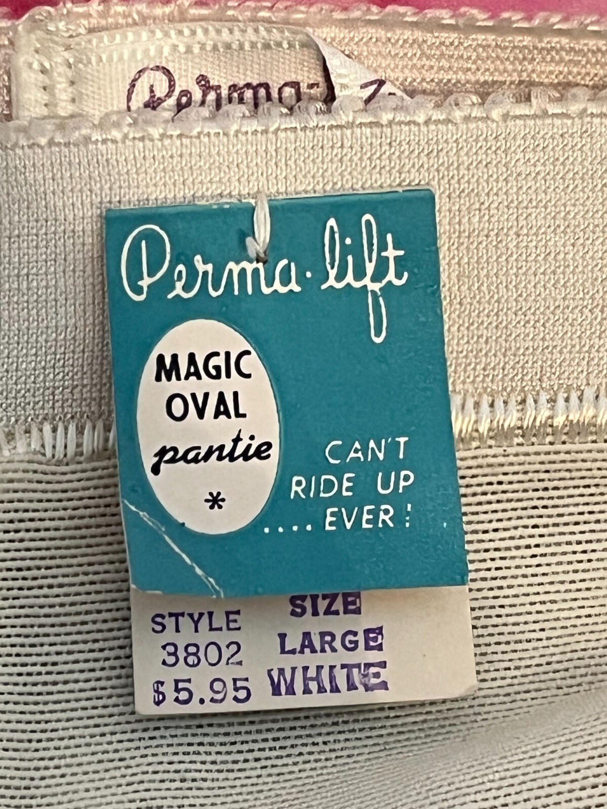 Vtg Girdle Large White Metal Garter Magic Perma Lift