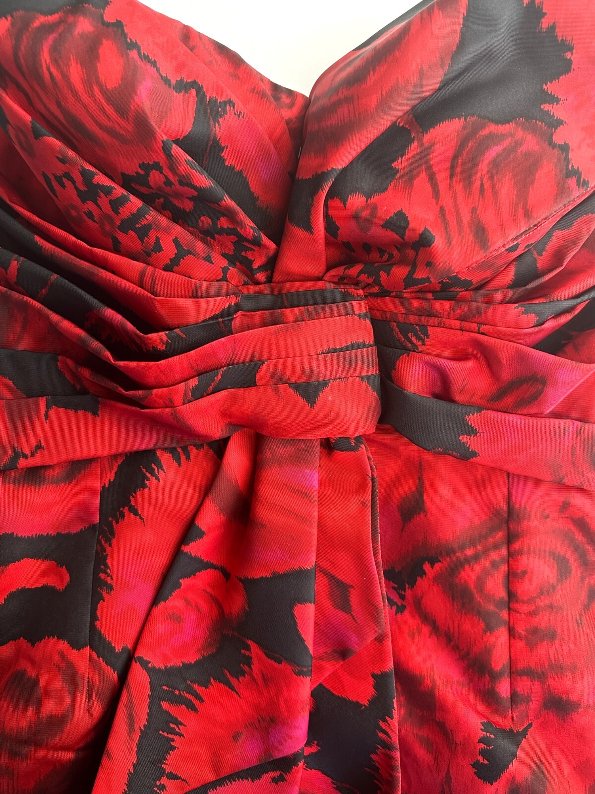 NEW CHRISTIAN DIOR By John Galliano Silk Tube Dress 40 8 Red Rose Print F/W 2009