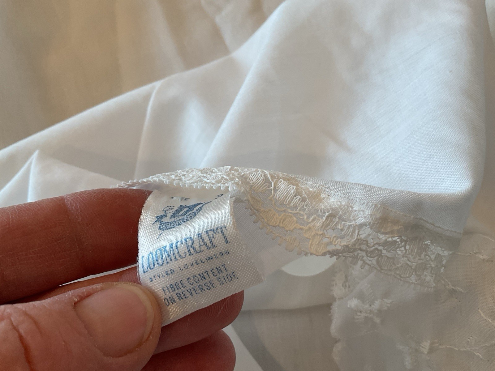 Vintage Loomcraft Lace Embroidered White Full Slip 38