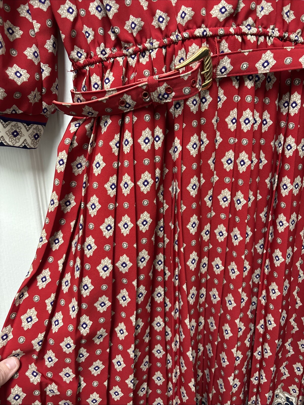 Vintage Lady Carol Petites Pleated Dress Belt Size 14 USA Made EUC