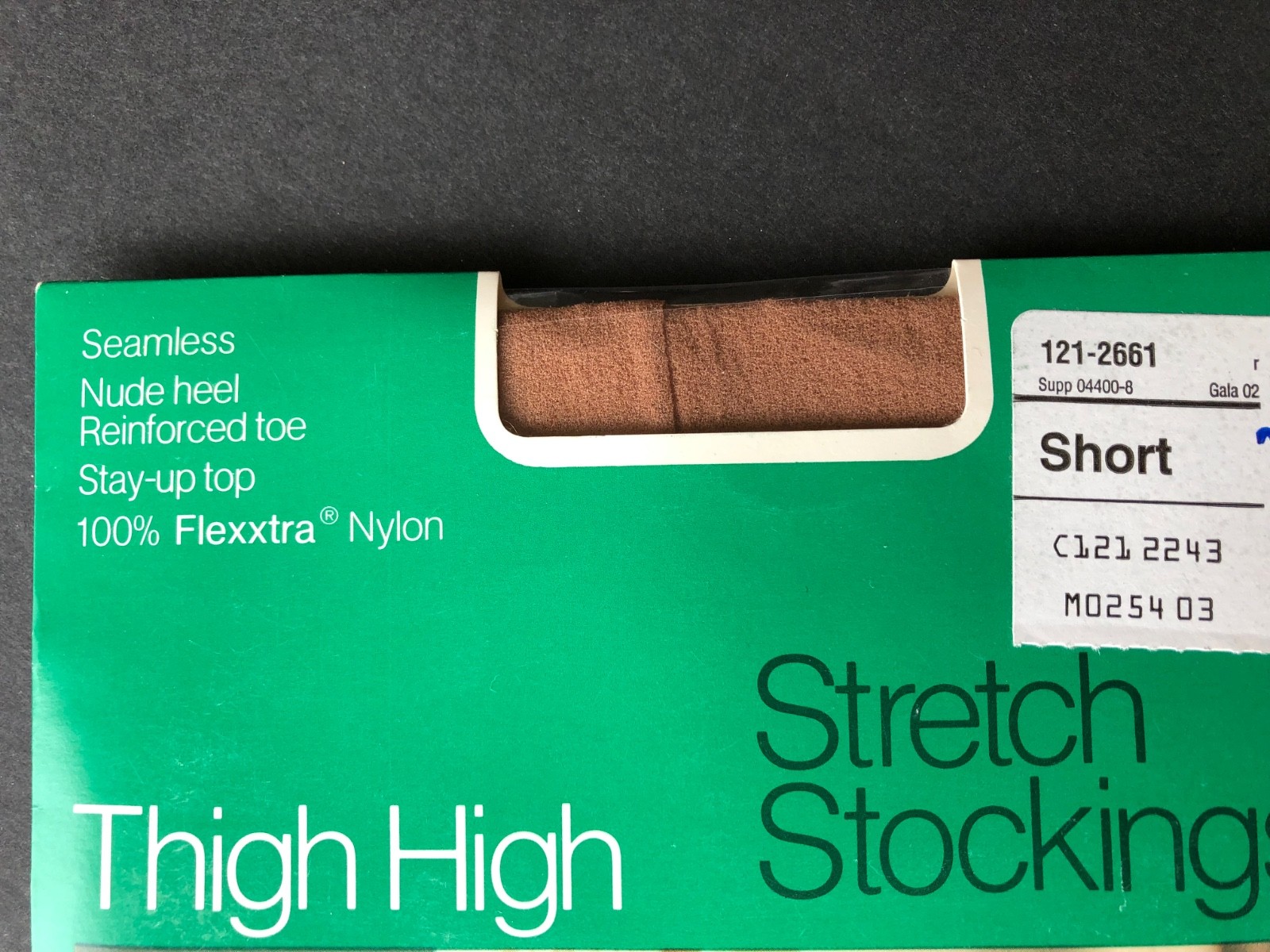 Vintage JC Penney SHORT Seamless Nude Gala 02 Thigh High Stretch Stockings NIP