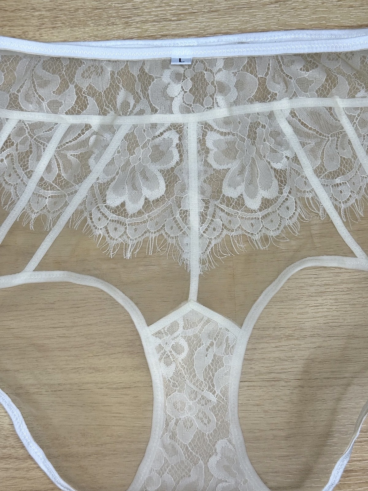 VTG Sheer Light Polyester Granny Panties Nylon Floral Lace Sissy Brief W. 28-30″