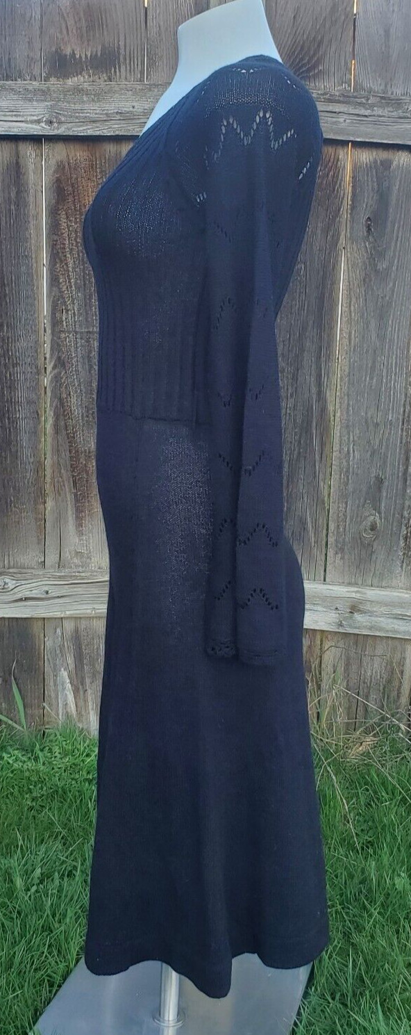 1970’s Hippie Wear Mother Nature for Organically Grown by Arpeja Black Dress (M)