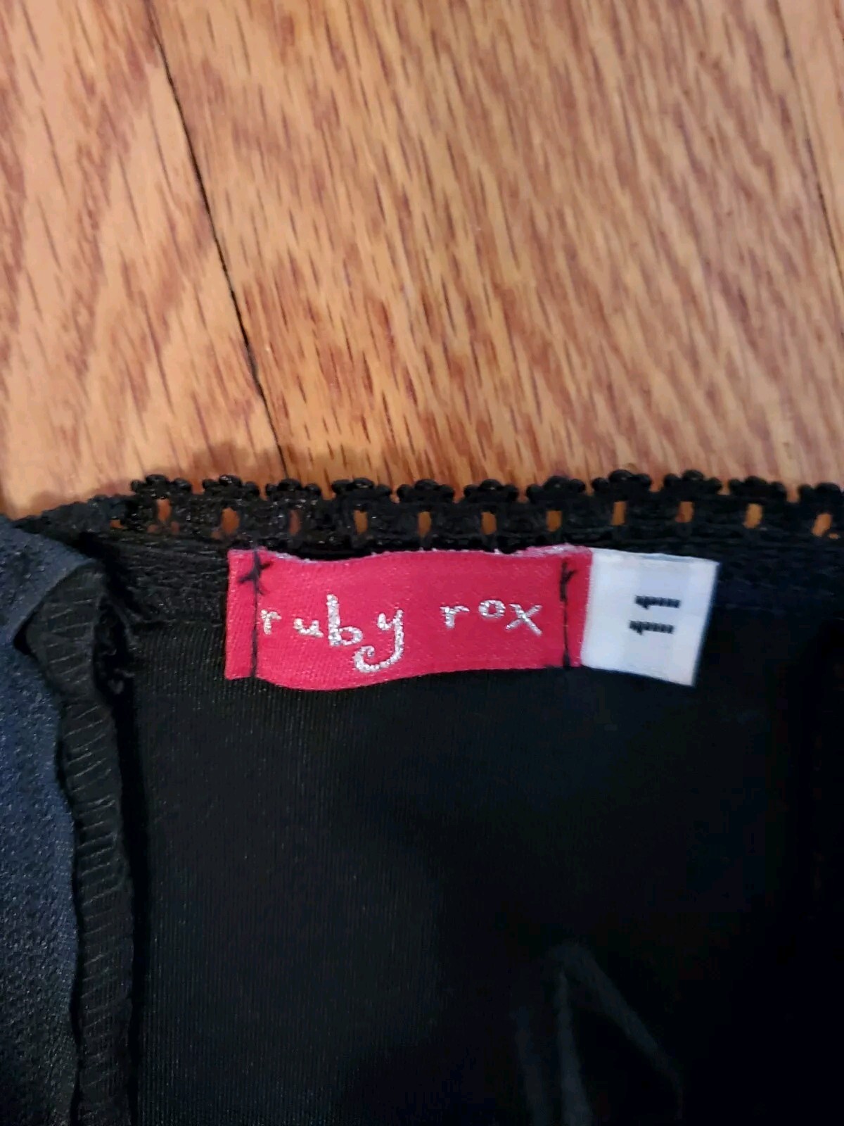 Ruby Rox Vintage Strapless Dress Womens Jr Sz 11 Black Hot Pink