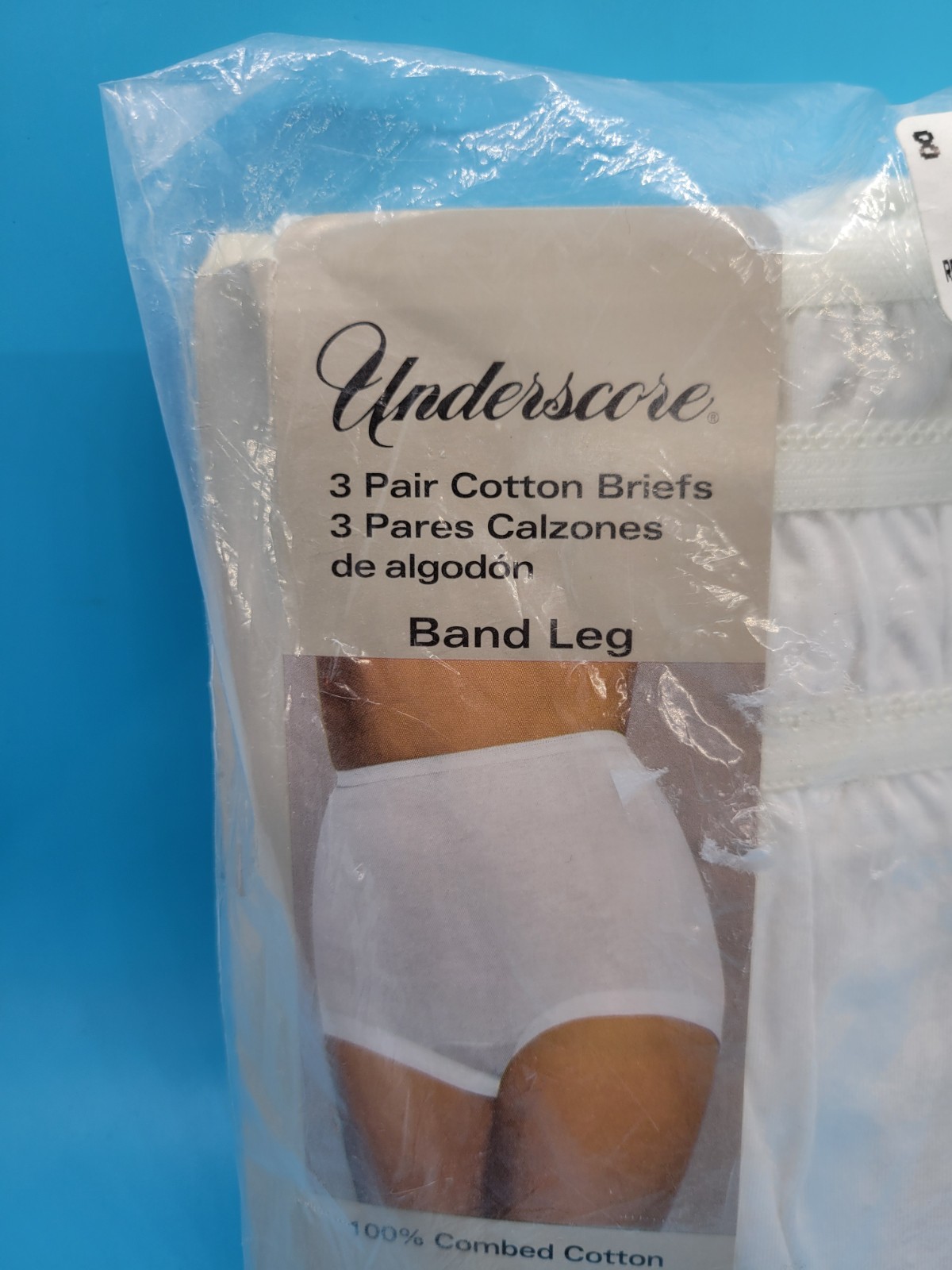 Vtg JC Penney Underscore Cotton Full Briefs Panties Sz 8 White 3 Pair Underwear