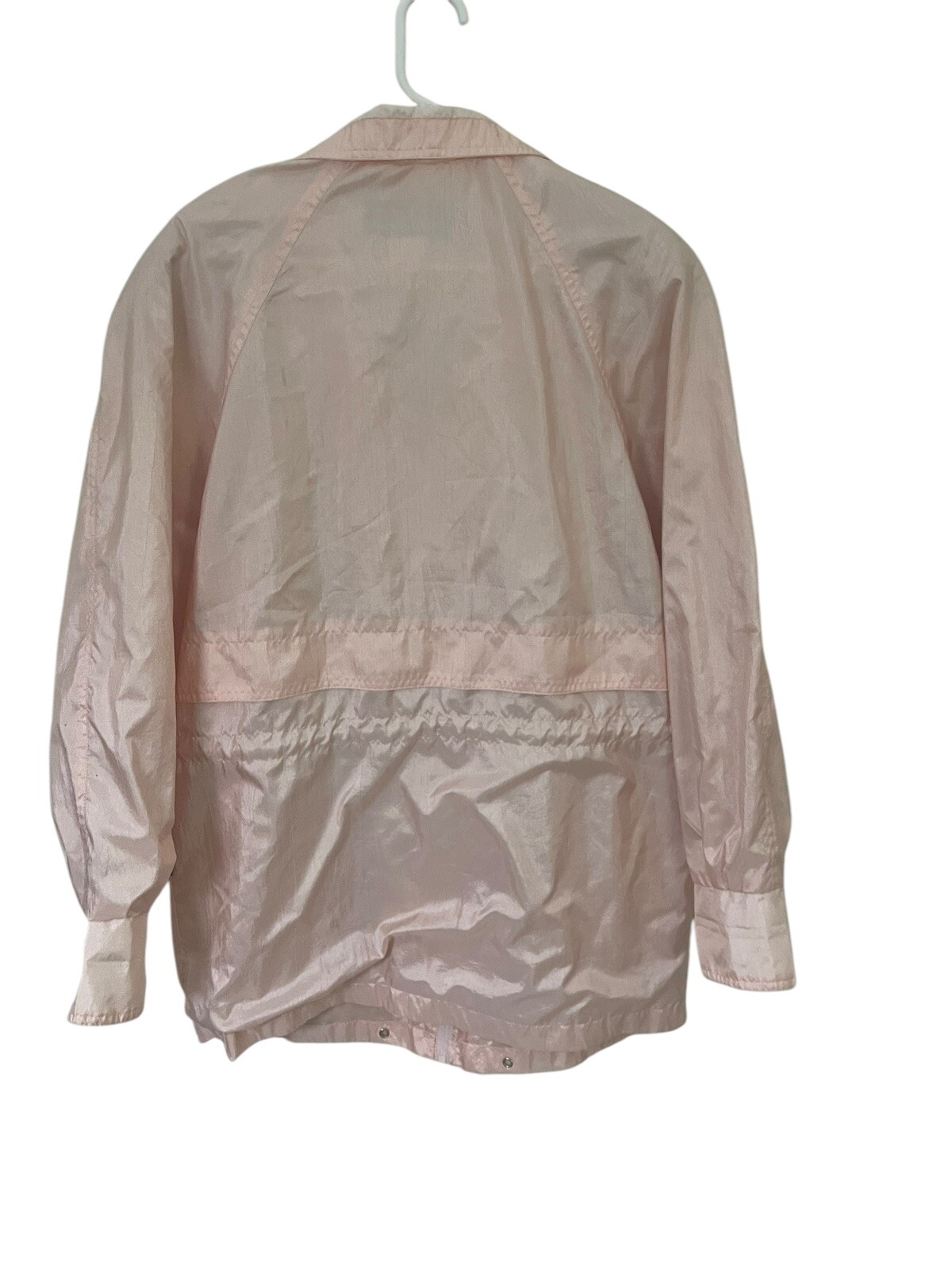 Vintage IZZI Pink Full Zip Windbreaker Rain Jacket Size Large Y2K Gorpcore