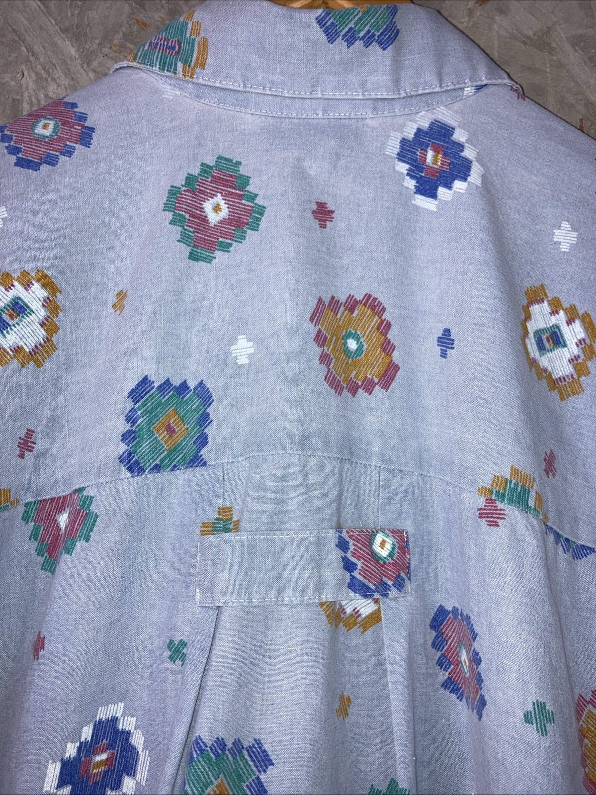 Vintage 90s Lady Diplomat Size 16 Blue Southwest Short Sleeve FAIR
