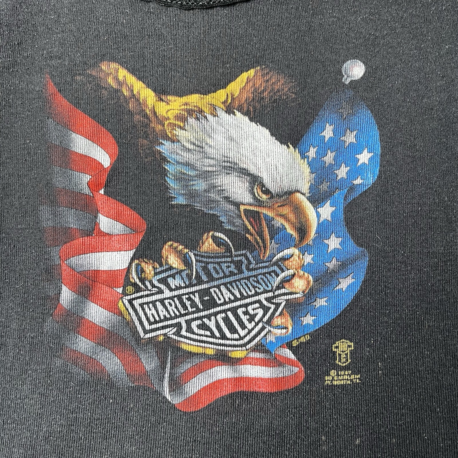 Vtg Harley Davidson 3d Emblem Tank Top 1980s 80s Biker Tee Womens