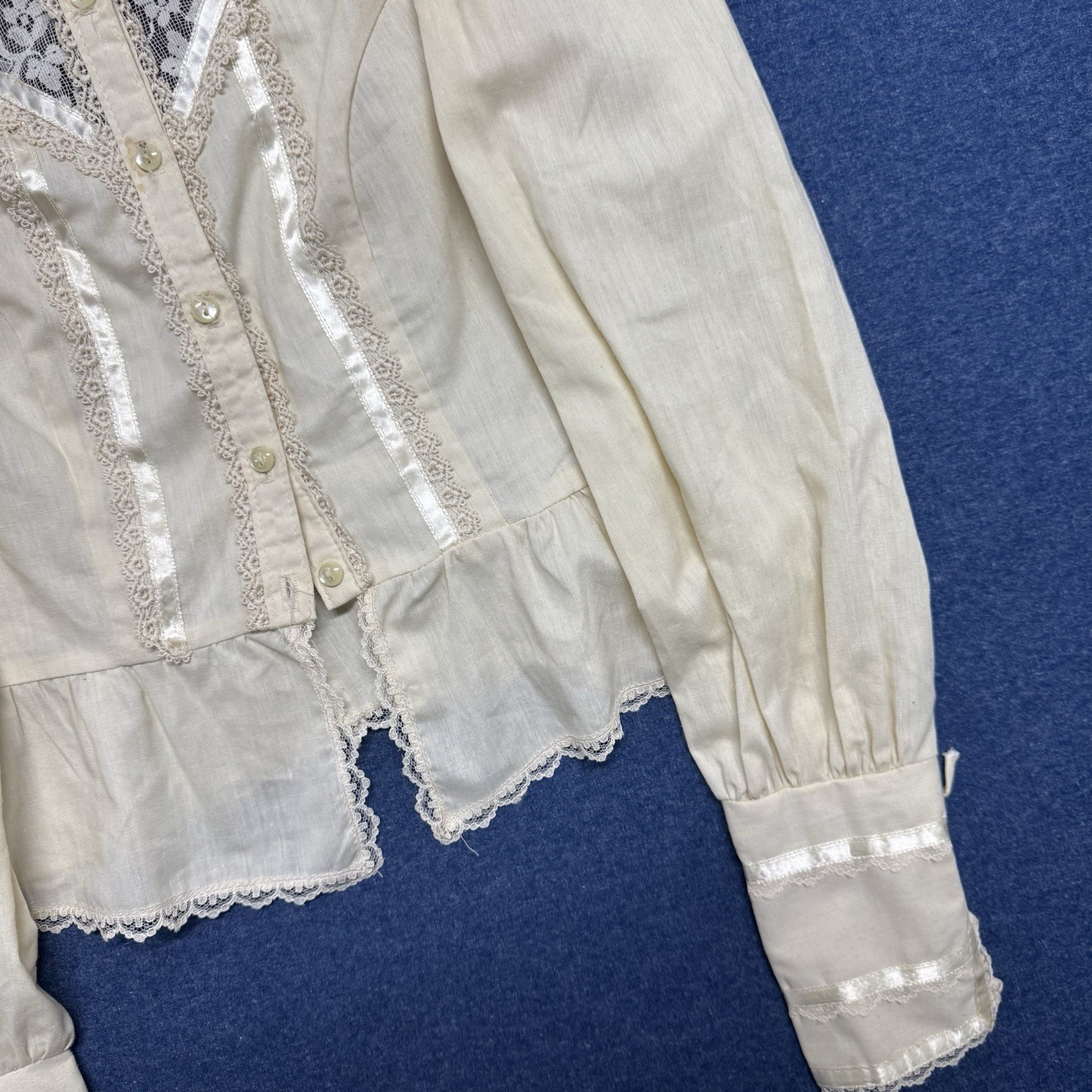 Vintage 70s Gunne Sax by Jessica Womans Button-Up Blouse Size 5