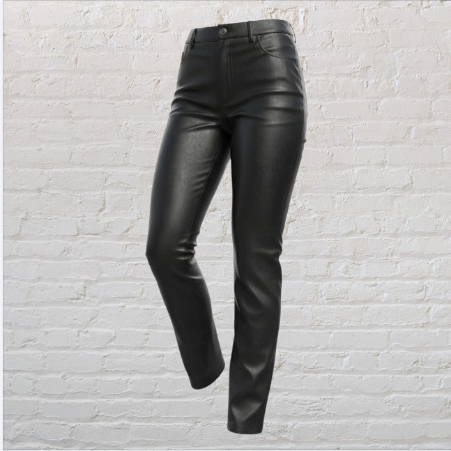 VINTAGE STAR CITY CLOTHING COMPANY — Pleather Pants, Straight Leg, Front Zip