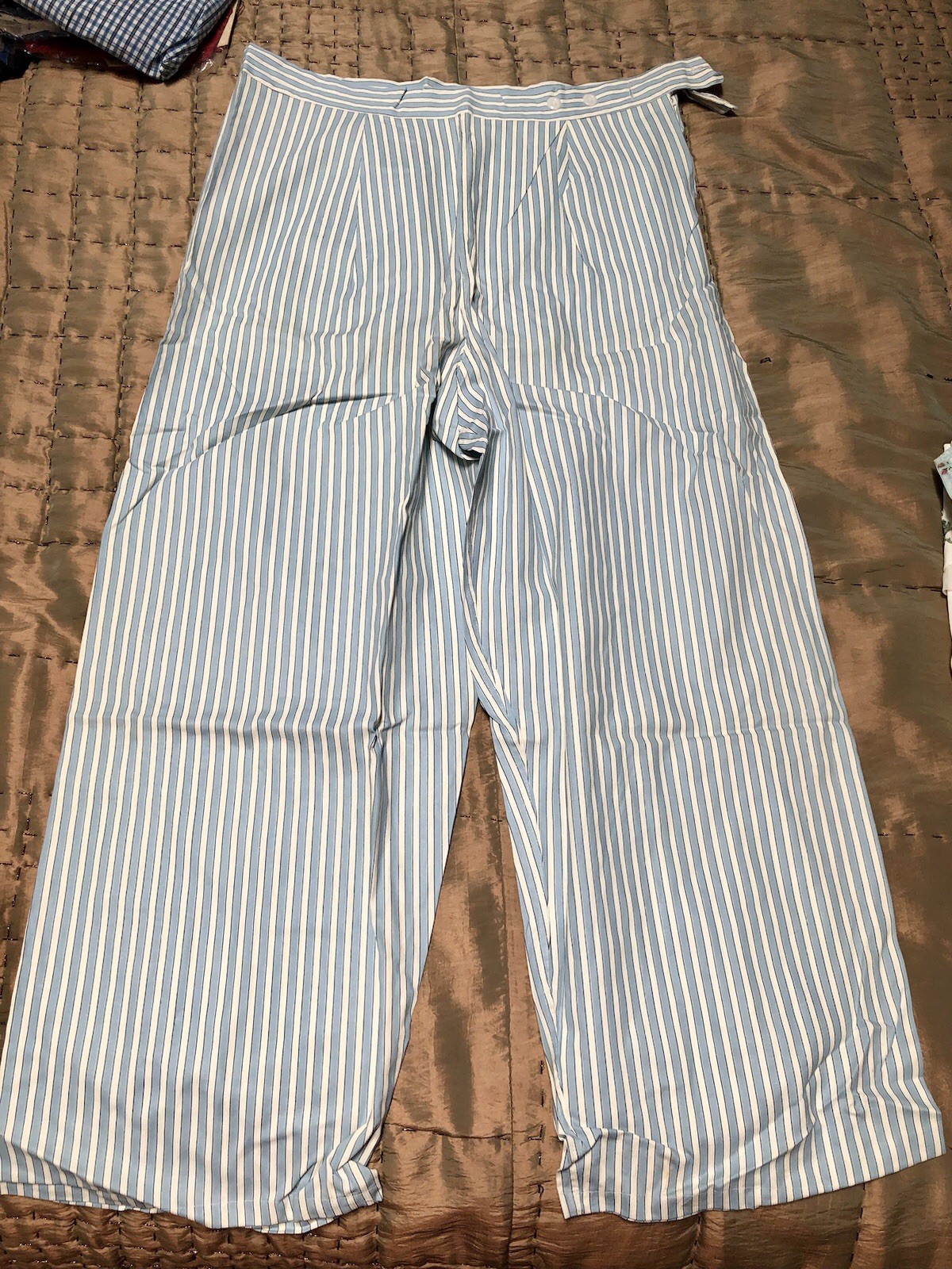 VTG 1950s DEADSTOCK NOS Man-Tailored FRENCH BLUE WHITE STRIPED PAJAMAS Sz-40