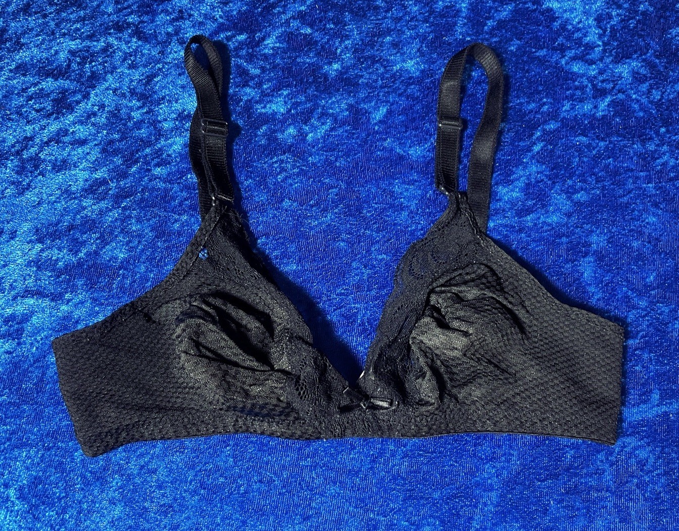 Vintage Ingénue by Spiegal Bra 32b Black Nylon Bralette Pinup Lingerie