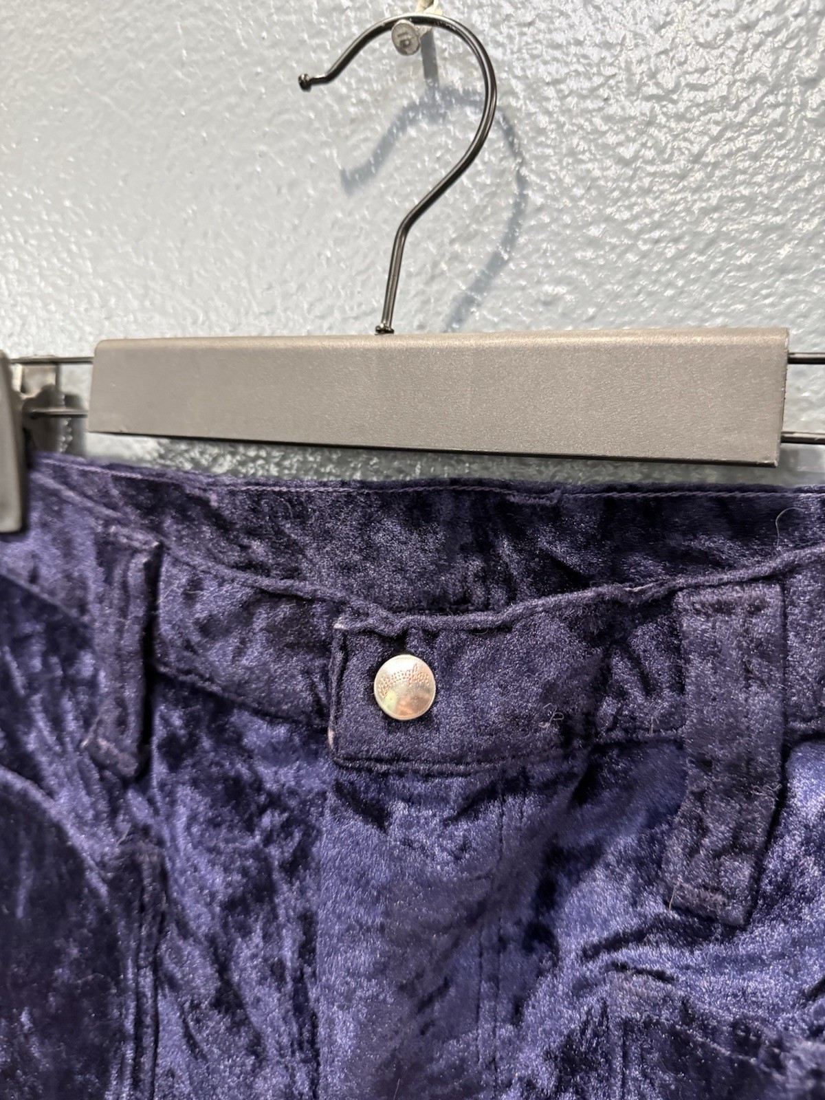 Vintage 70’s Wrangler Velour Flared Women’s Blue Pants Size 13/14 USA