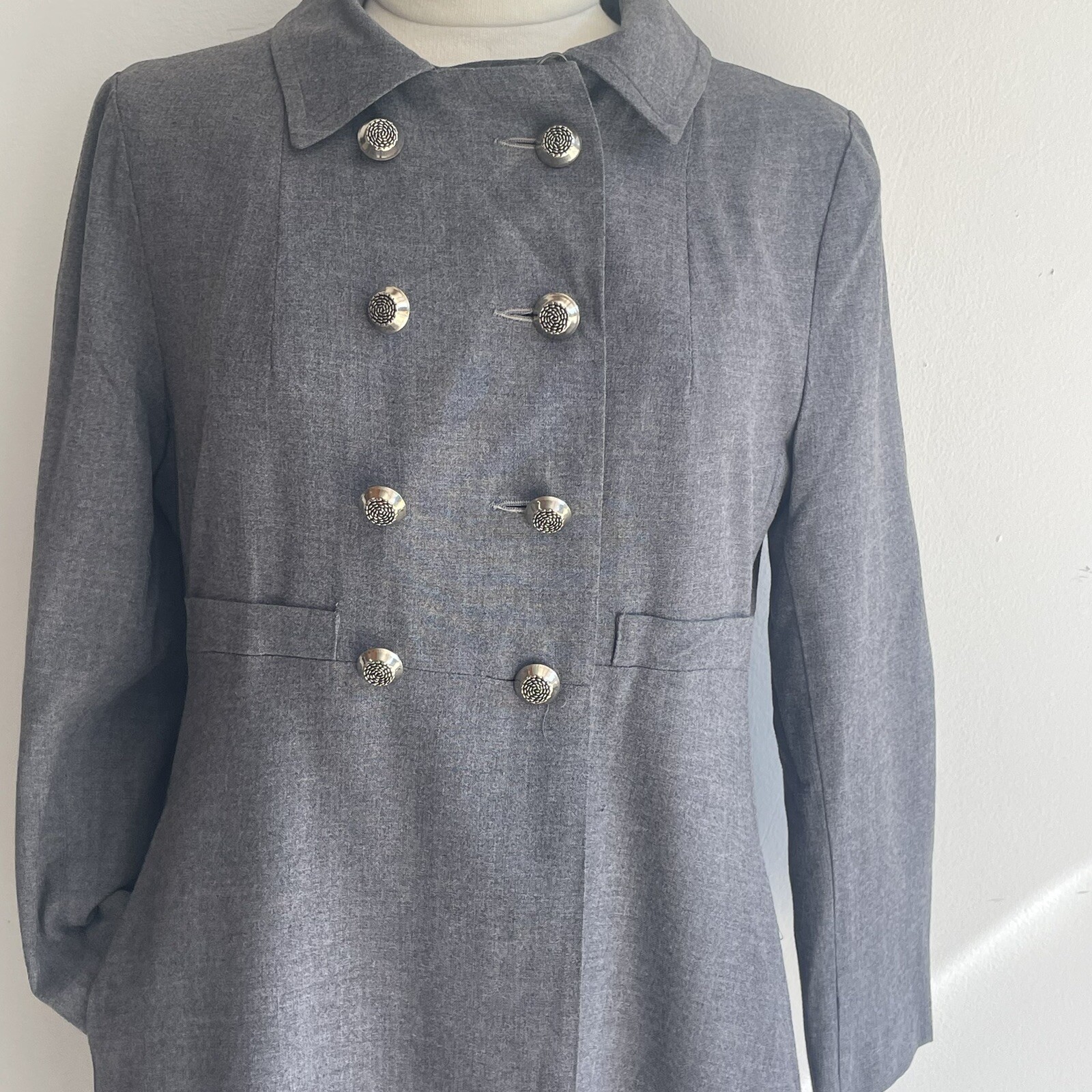 Vtg Jacobson’s Double Breasted Coat Dress Size 10 Polka dot Lined Made in USA