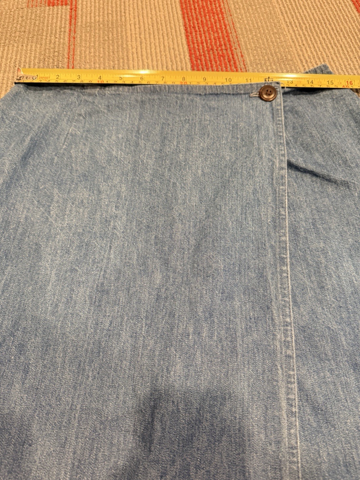 Ralph Lauren Country Denim WrapFront Midi Skirt Vintage 1980 100% Cotton Size 12