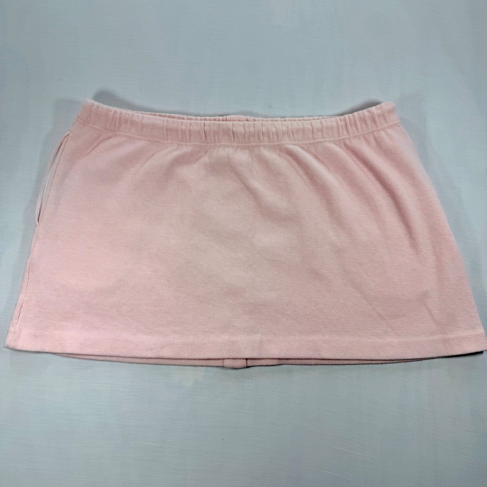 Vintage 70s Chris Evert Pink Tennis Skirt Preppy Cotton Blend Ribbed Mini L