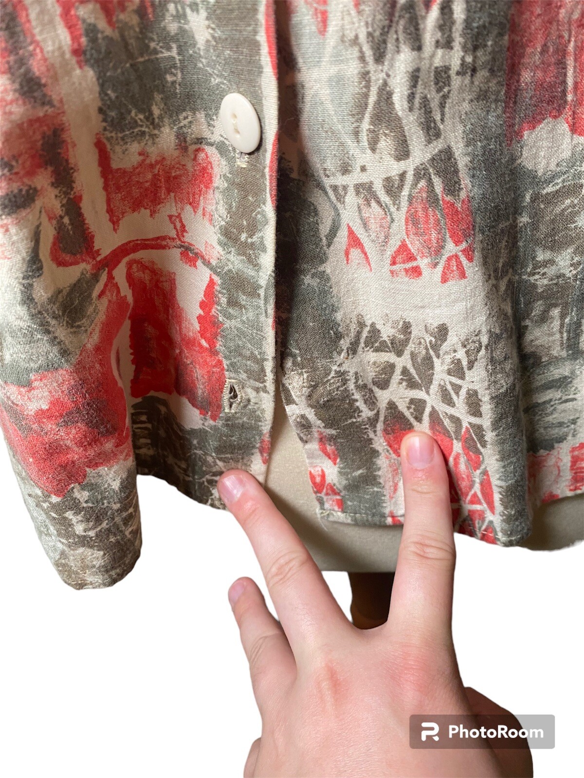 Vintage 80s Green And Red Button Down Paint Splatter Graphic Shirt