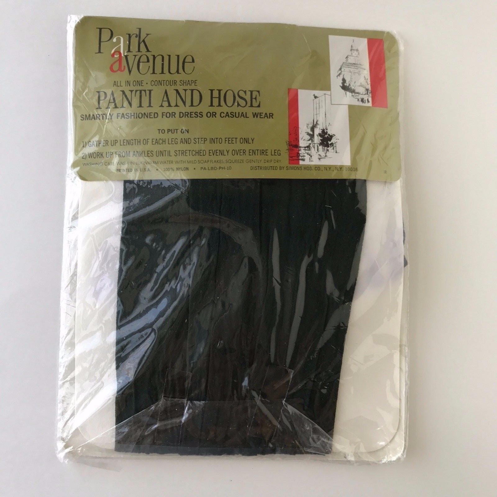 Vintage Park Avenue Panti-hose Opaque Nylon Sandalfoot Hunter Green