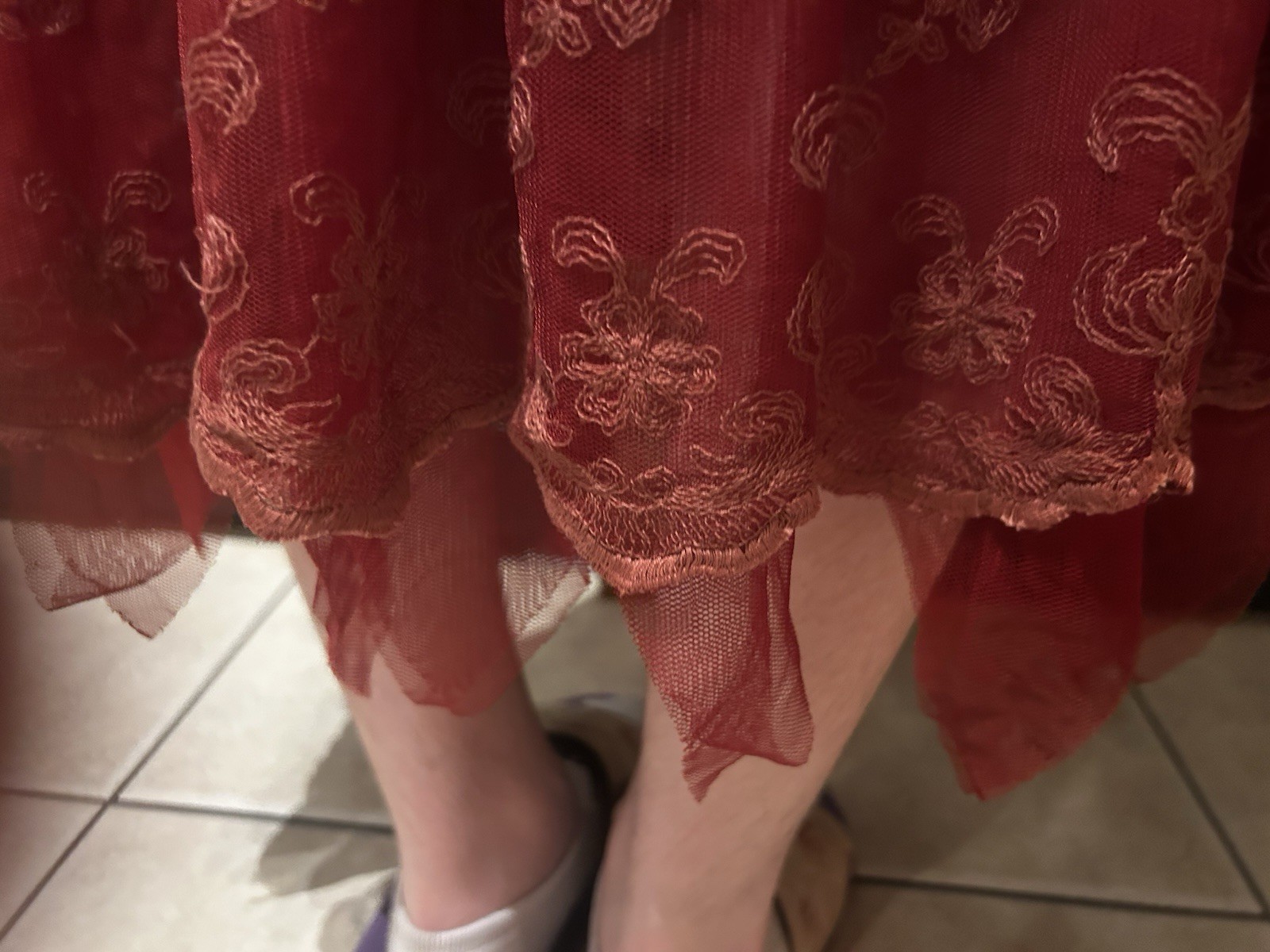 Vintage April Cornell Anastatia Dress Pink & Orange & Red Lace Perfect For Fall