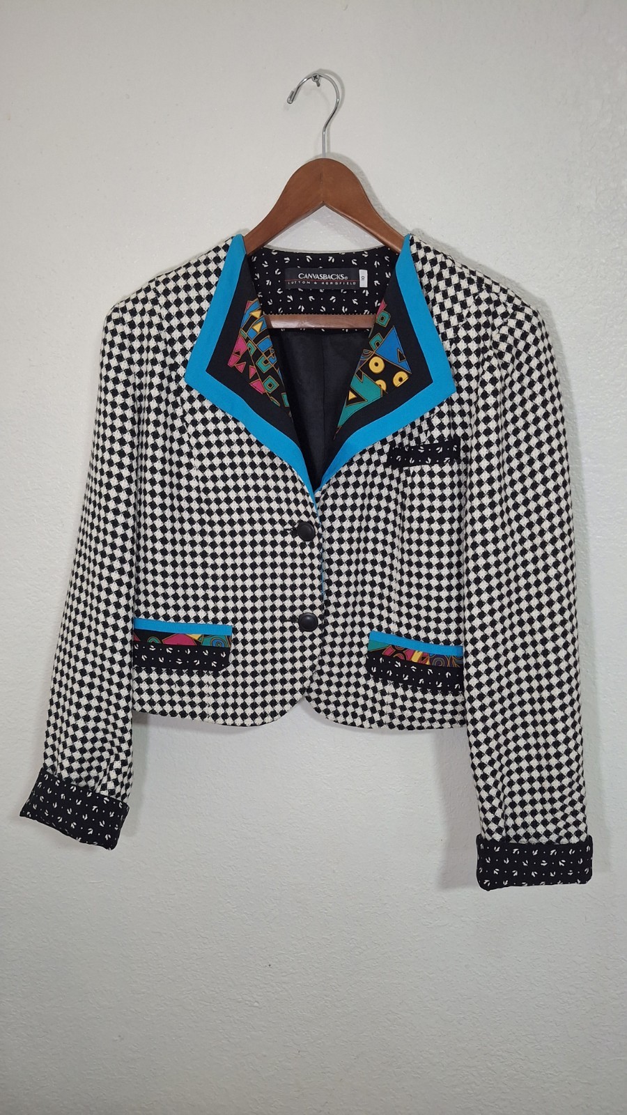Vintage 80s Canvasbacks Lutton & Horsfield Jacket With Shoulderpads Size 10