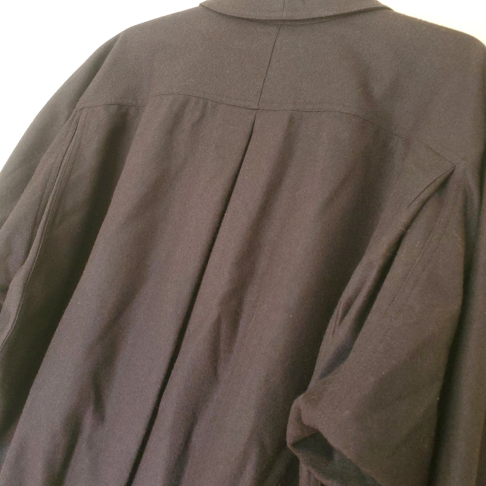 Vintage Touche Italy Navy Wool Cashmere Blend Shawl Collar Pocket Jacket Size 42