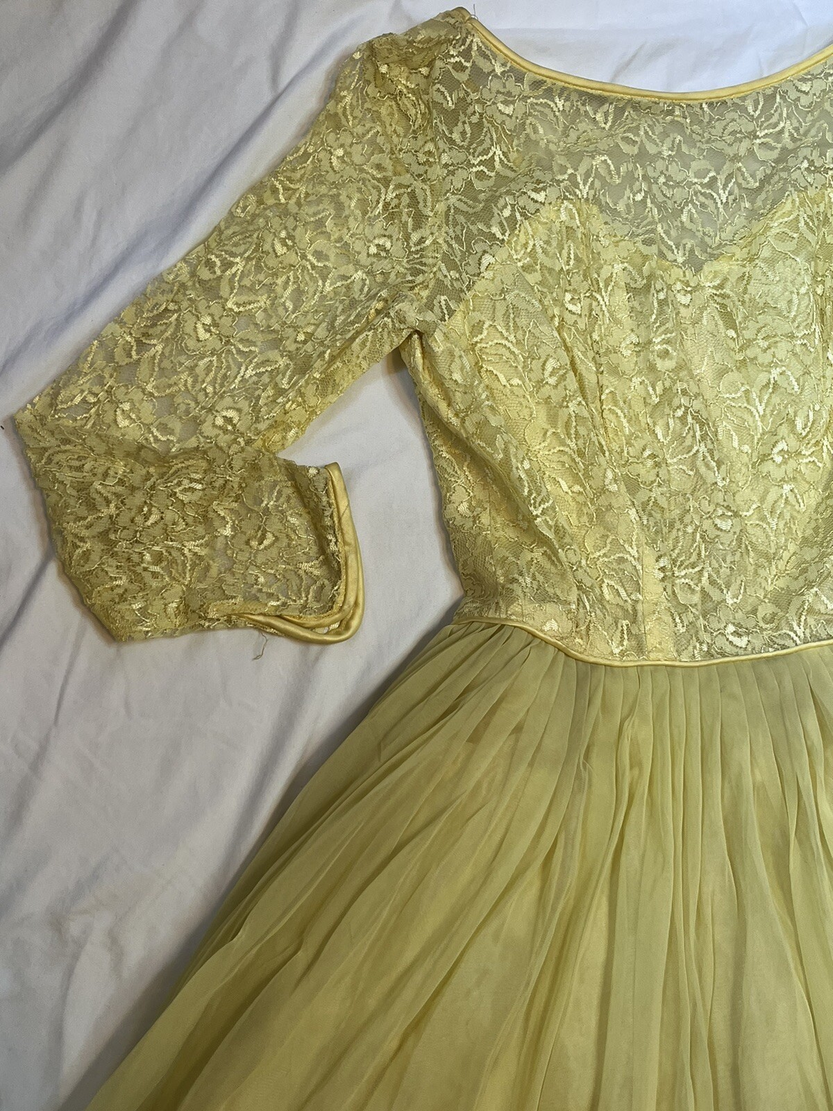 VTG 50s Swing Dress Circle Skirt Lace Sweetheart Prom Graduation Circle Skirt