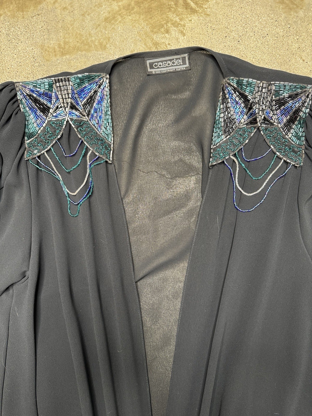 Vintage Casadei Dress Chiffon Black Sheer Drop Waste