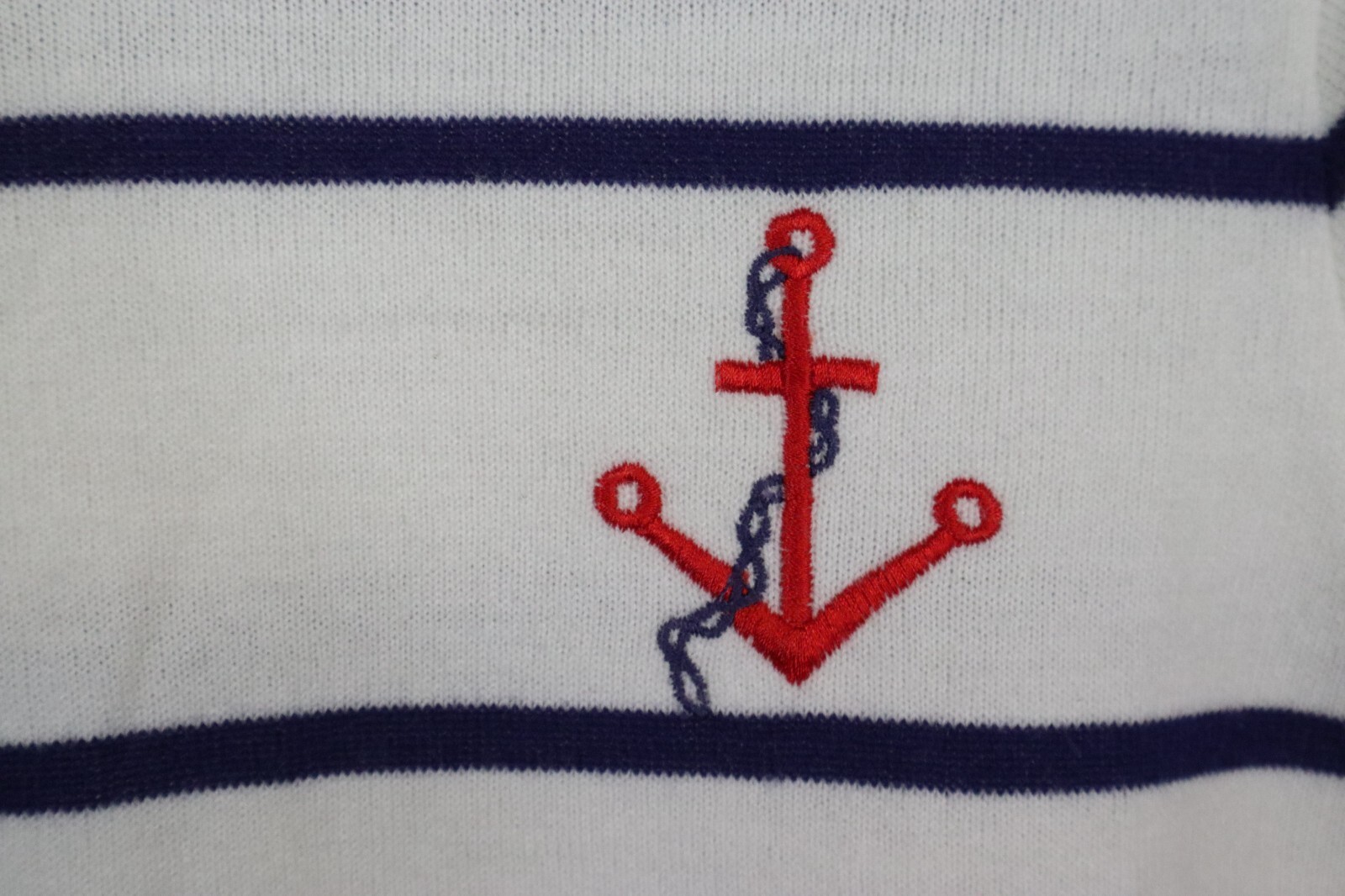 Vintage Rochelle Nautical Stripe Sweater California Short Sleeve Size Large