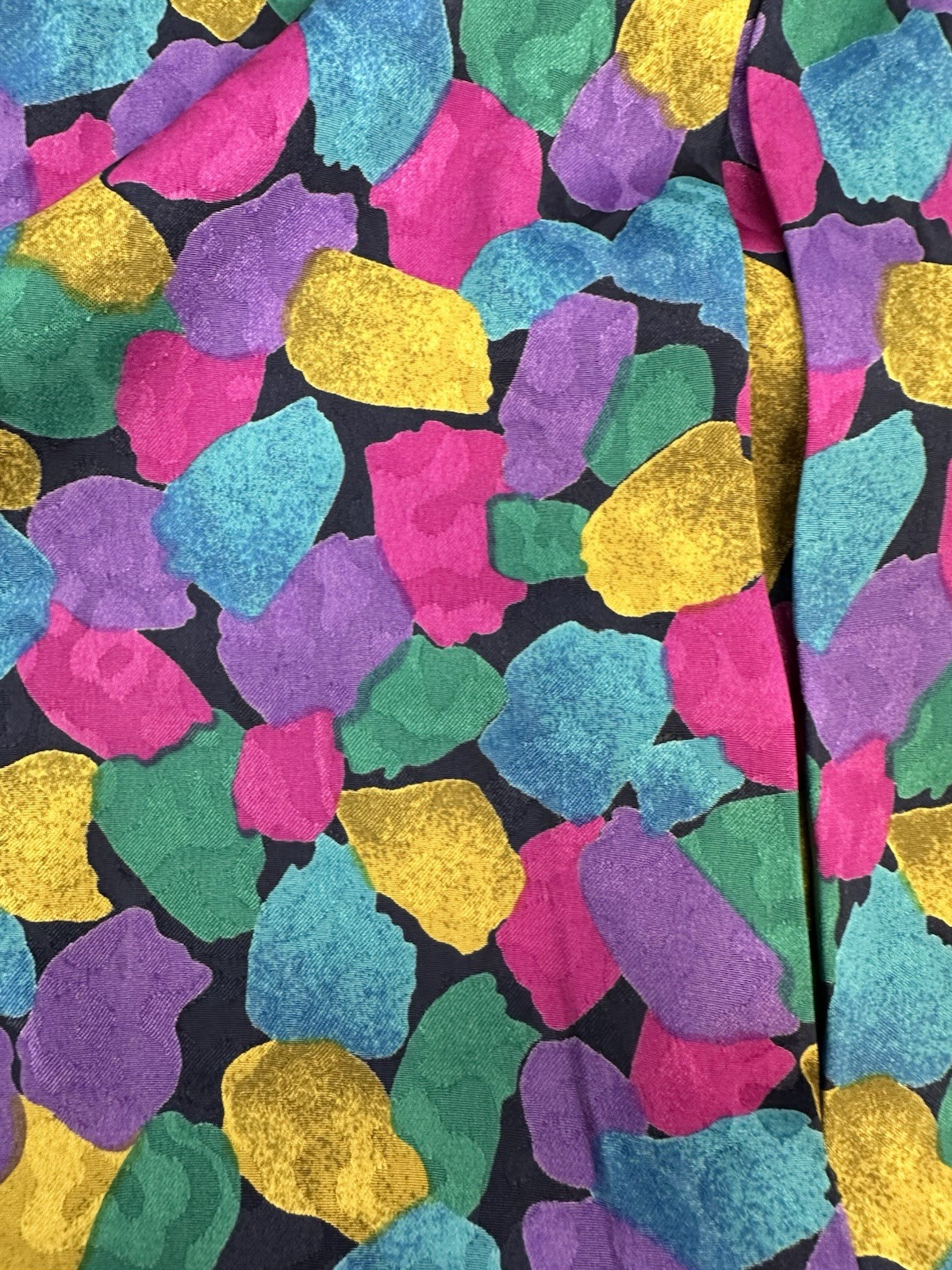 VTG Nicola PetitesWomens Abstract Blouse Colorful 80S 90S Retro Office 12 P READ