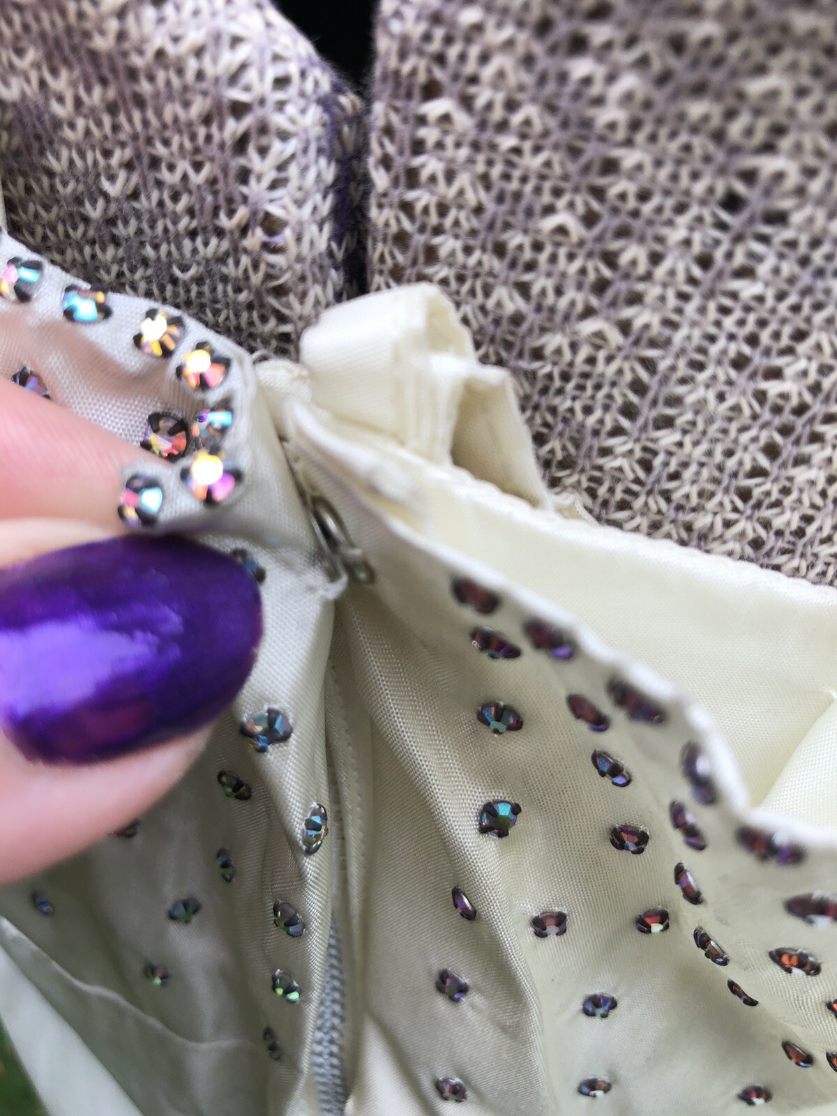Vintage 1940’s 1950’s Strappy Aurora Borealis Rhinestone Cocktail DRESS 31-22-52