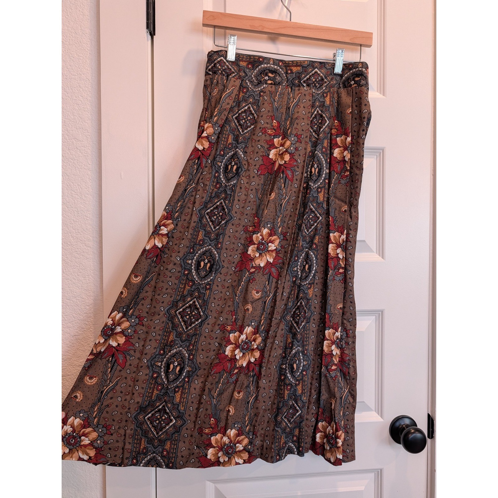 Vintage ILGWU Union Made Floral Paisley Skirt