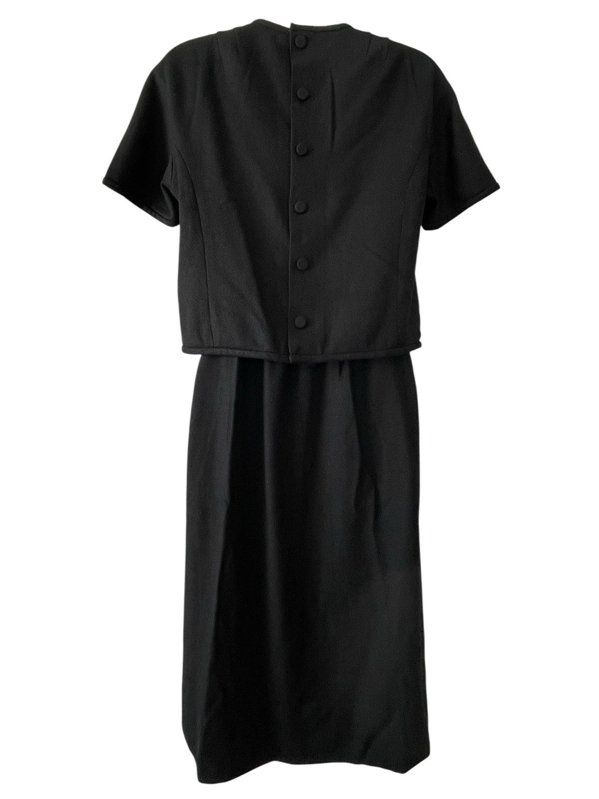 Vintage Lanz Original for Bonwit Teller 2 Piece Black Top & Skirt Set NWT Small