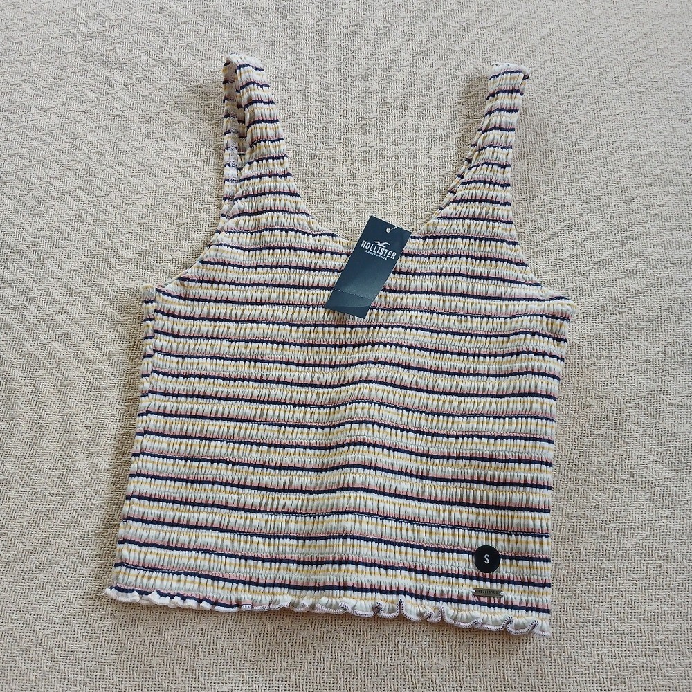 hollister striped tank top smocked 90s grunge soft vintage y2k coastal small