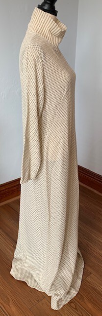 Vintage 60s MCM Sears Maxi Long Evening DRESS Gold Ivory Hostess Plus Size 18
