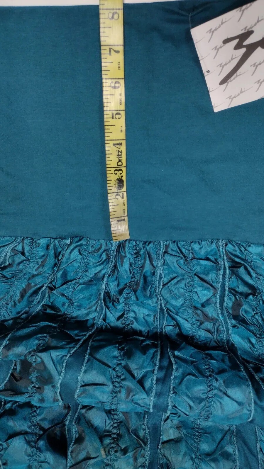 Vintage Grunge Teal Draped Skirt Midi Goth Lycra Stretch Zashi India New 90s