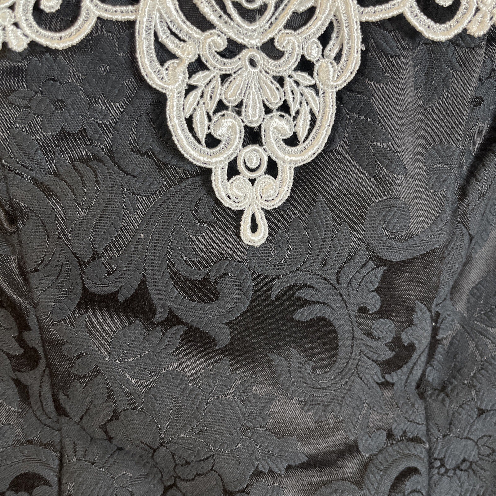 Vintage Jessica Mcclintock Gunne Sax Black Mini Dress White Lace Women’s Sz 5/6