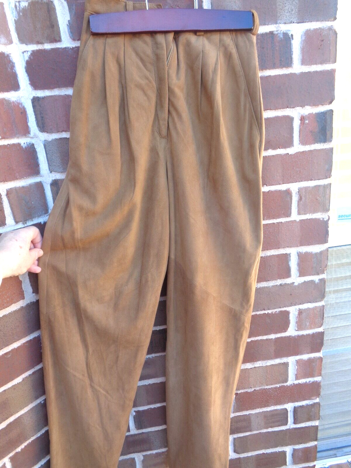 Vintage Vakko Suede Pants Size 6 Made In USA Light Taupe Excellent Condition