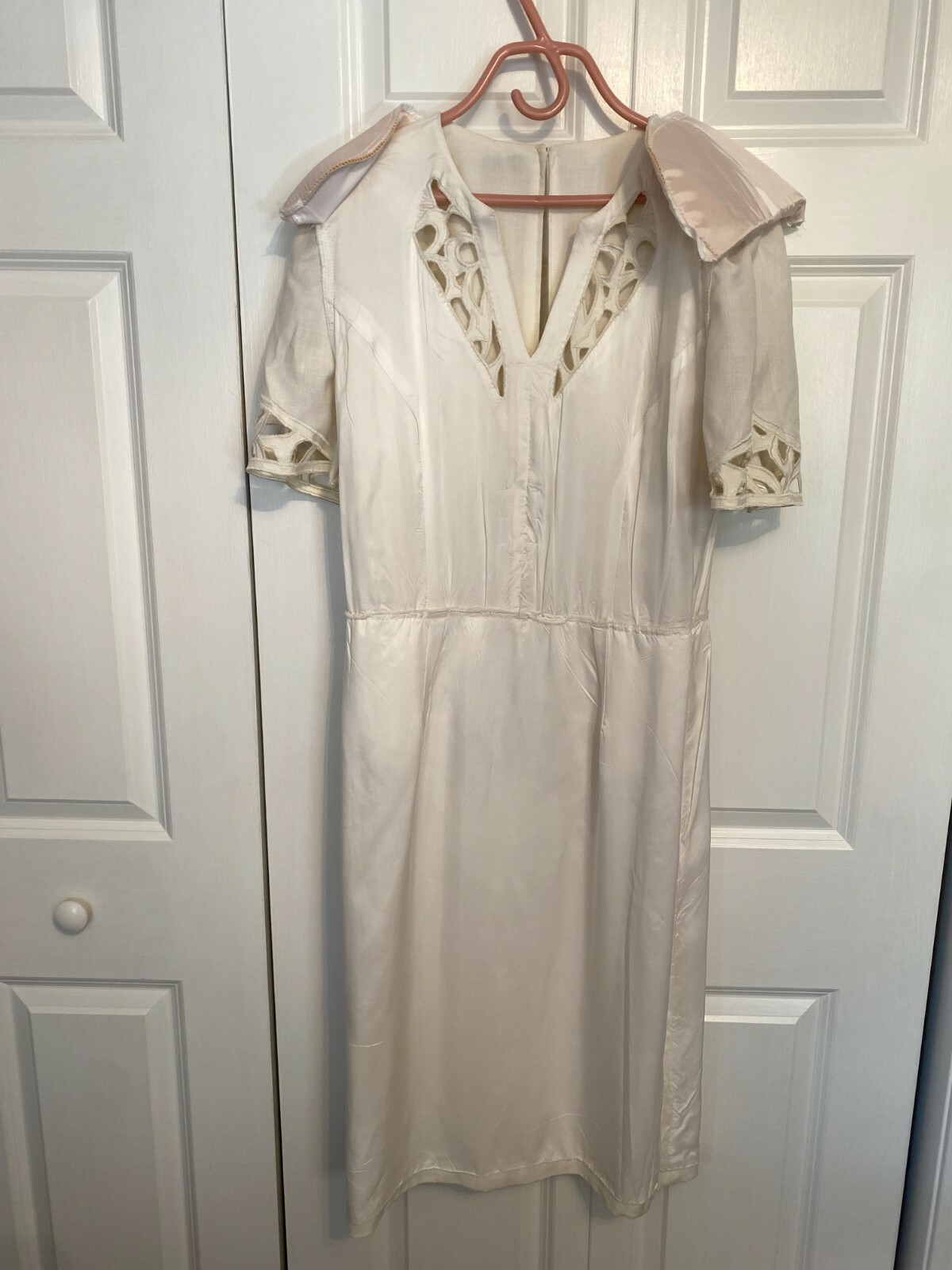 Pia Rucci vtg 1980s Dynasty-style white dress Sz 10 cutouts party or wedding