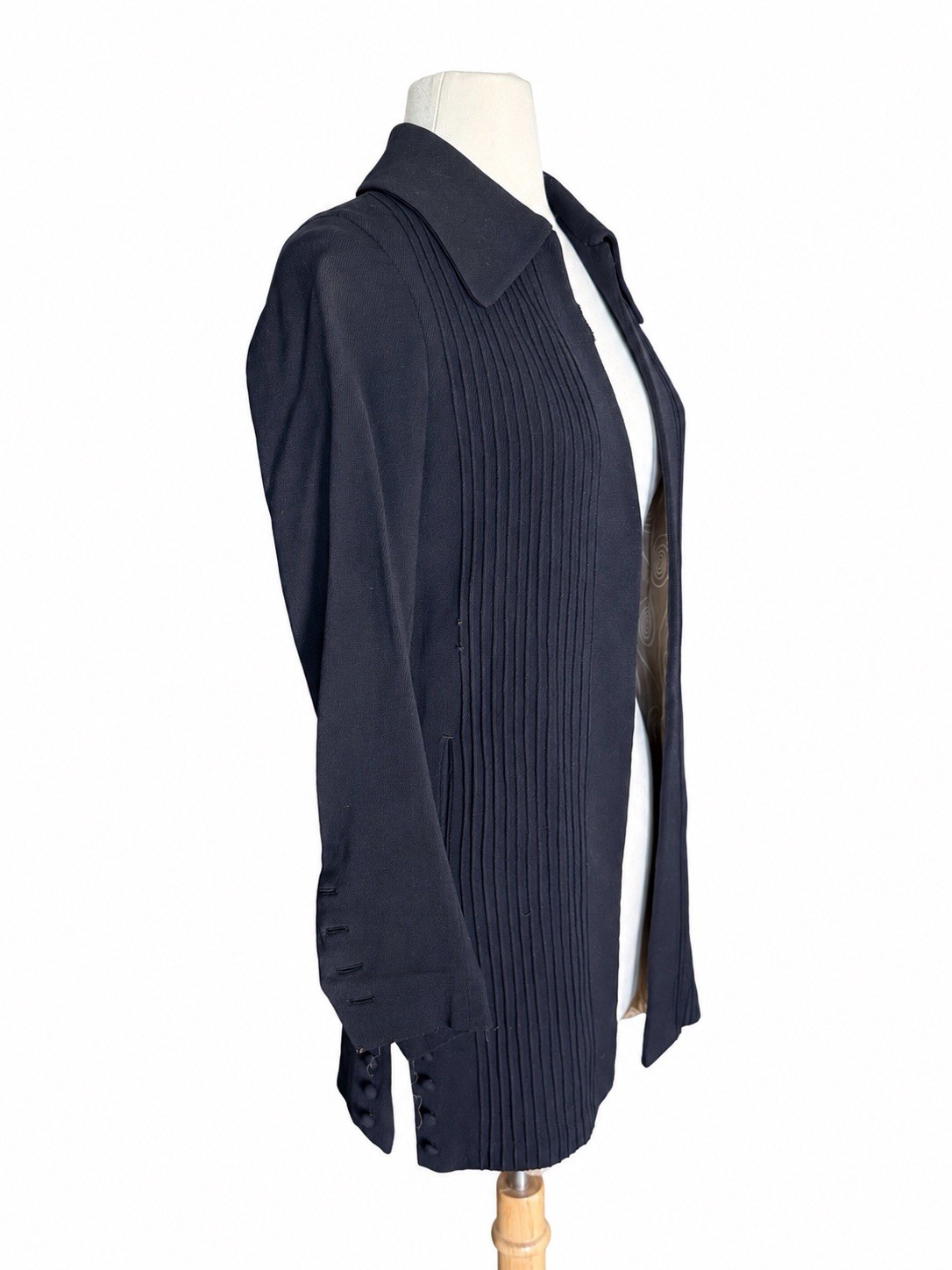 Vintage 1930s Women’s Swagger Coat Navy Blue Paramount Studios 30s Jacket
