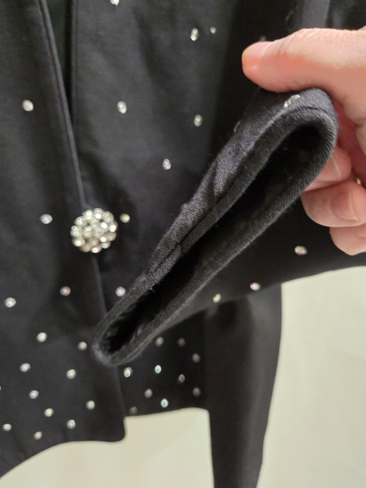 Women’s Vintage Katherine Lindsay By Matthew Black Jacket W/ Rhinestones Size 14
