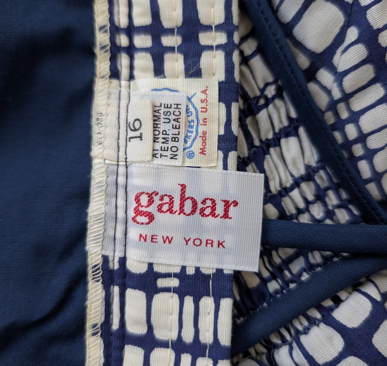 Gabor NY 1960s Vintage Blue White Plaid Swimsuit Playsuit Cotton Metal Zipper M