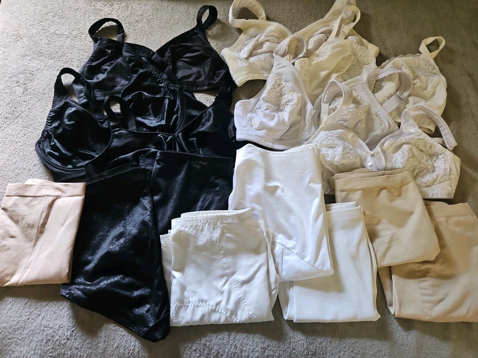 15 Pc Vintage Bras, Girdles & Shapers Lot Satin Nylon Lace FLAWS
