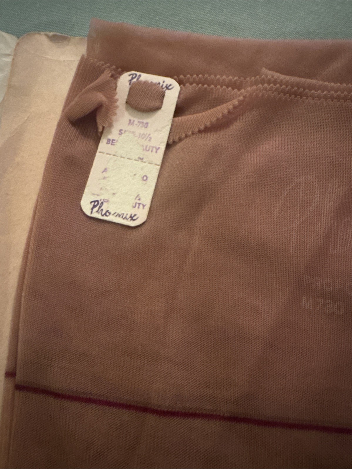 Vintage Phoenix FF Seamed 100% Nylon Stockings Beige 10 1/2-M, New Old Stock