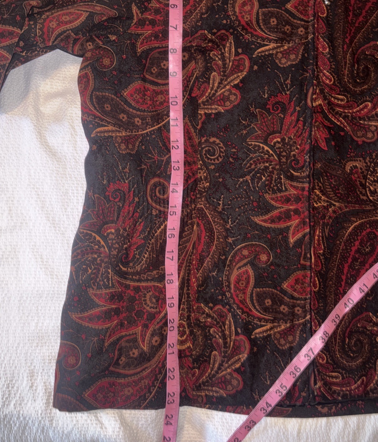 VTG Counterparts Paisley Velour Whimsical Fairy Zip Up Women’s Jacket Size 14