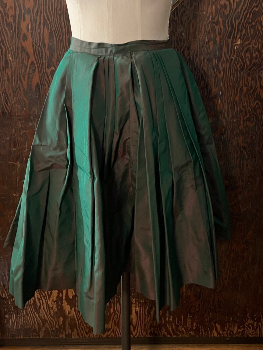 Vintage 1950’s Nelly De Grab Green Blue Taffeta Skirt