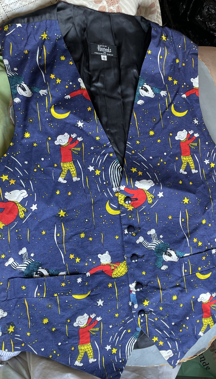 Harrods Knightsbridge Frederick Theak Vintage Vest Size Small S RUPERT THE BEAR