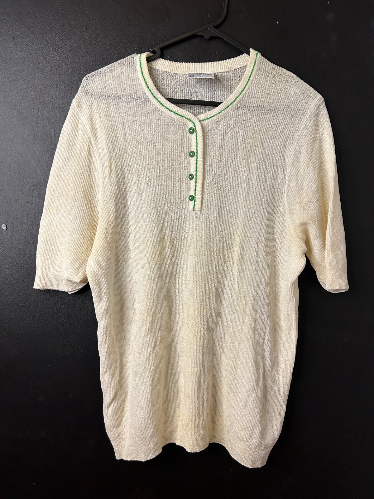 Vintage Australian Crestknit 1980s Ladies Short Sleeve Knit Tee Arnel AU 14