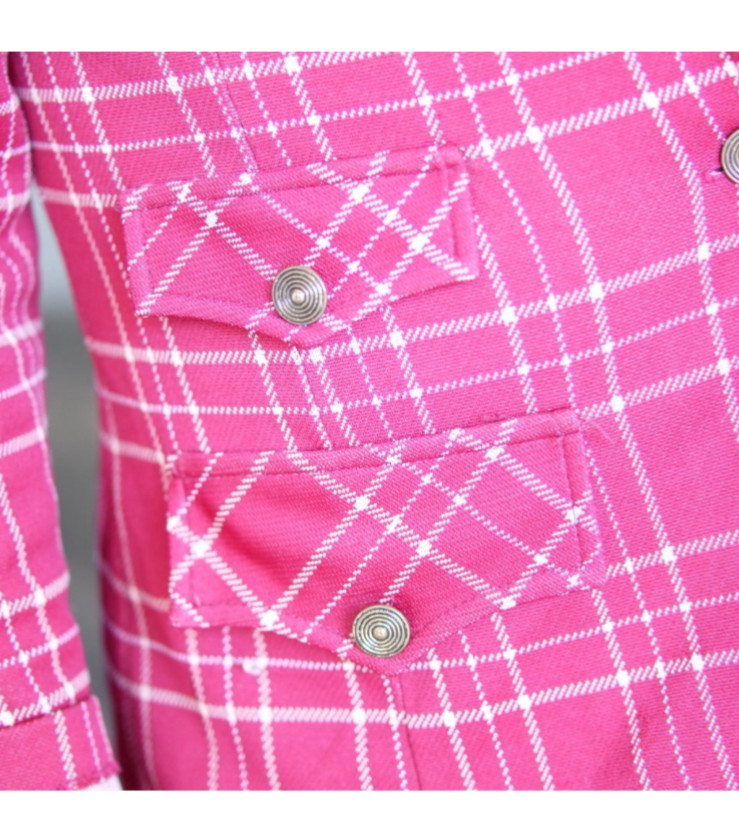 Vintage plaid women’s blazer red white 1970s Catalina Sportwear California usa