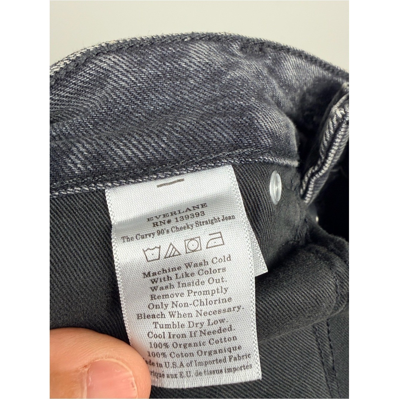 NWT Everlane Curvy 90s Cheeky Straight Jean Washed Black Ankle 30